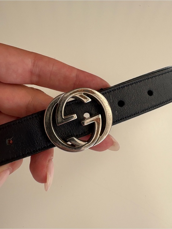 Auth GUCCI Leather Belt main image 7